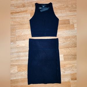 NWT House of Harlow 1960 *Sexy* black tank with skirt 2 piece set Medium